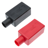 Polskydd för batterikabelsko, Röd&amp;Svart, Par