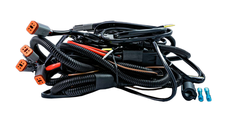 Extraljuskablage för 4 ljus, med relä och 2-pol DT, brytare, HD