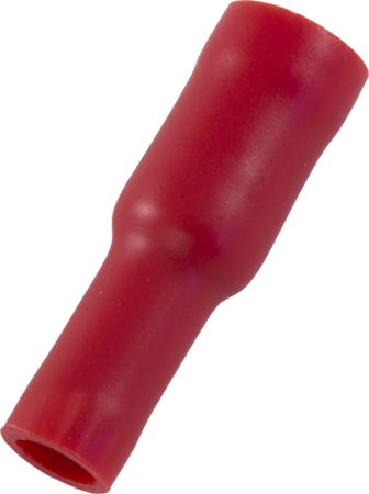 Isolerade rundstiftshylsa, röd, 4mm