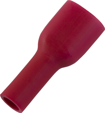 Helisolerad flatstiftshylsa, röd, 6,3x0,8mm