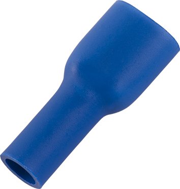 Helisolerad flatstiftshylsa, blå, 6,3x0,8mm