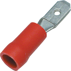 Isolerad flatstift, röd, 4,8x0,8mm