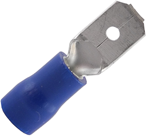 Isolerad flatstift, blå, 6,3x0,8mm