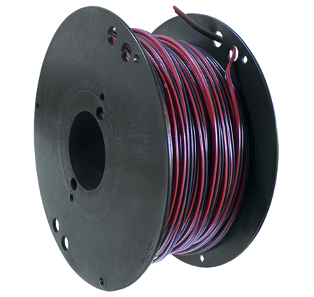 Kabel, RKUB 2x0.5mm², Röd, Svart