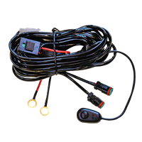 Extraljuskablage för 2 ljus, med relä och 2-pol DT, brytare