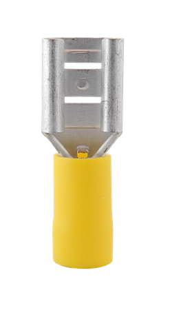 Isolerad flatstiftshylsa, gul, 9,5x1,1mm