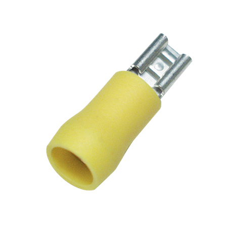 Isolerad flatstiftshylsa, Gul, 4,8x0,8mm