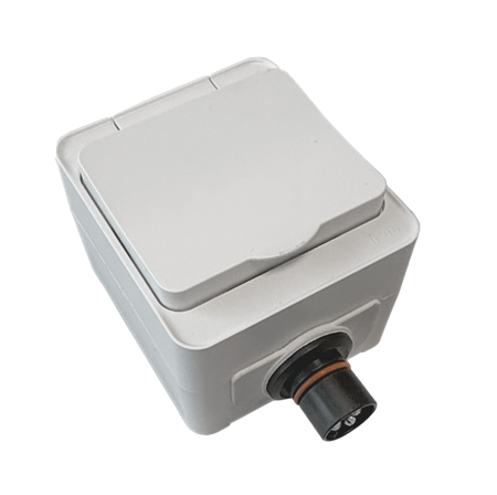 Eluttag, utanpåliggande - Vit