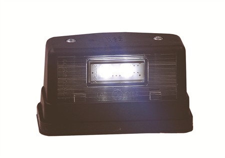 Rektangulär nummerskyltsbelysning vit LED, svart, 10-32V, IP66/69