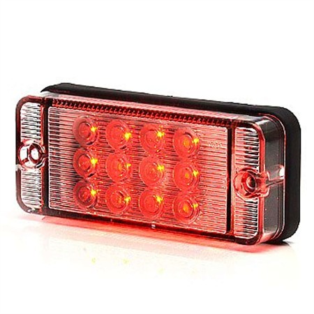 Dimljus klart lins rektangulär, 12-24V, klar lins