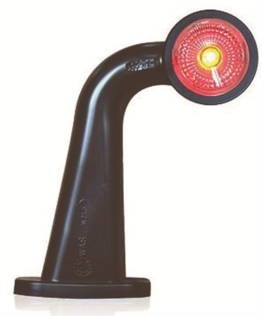 Gummiarm vänster lång fram/bak positionsljus, 12-24V, IP66/68