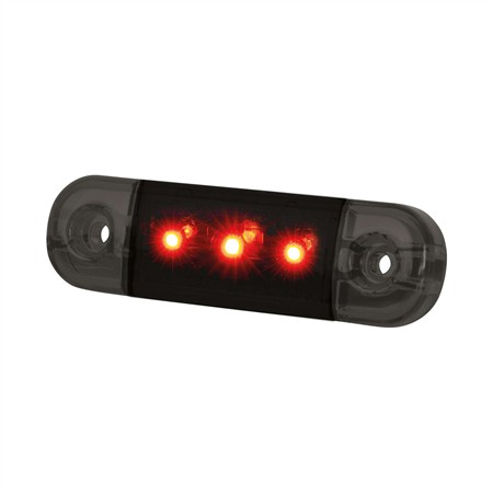 DARK KNIGHT Slim bak positionsljus 3 LED, klar tonad lins, 1m kabel