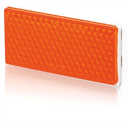 Orange reflex rektangulär, 4-pack, dubbelsidig tejp