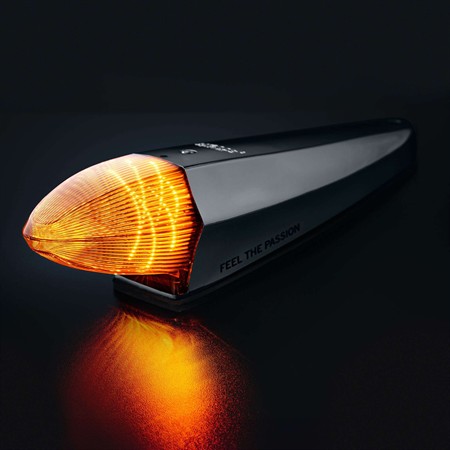 IZE LED Black Bullet Torpedo lampa, vit/orange pos., Varningljus